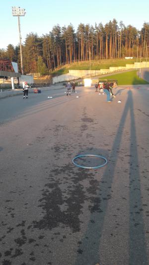 Тренировка в осенний солнечный день